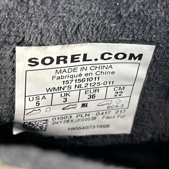 Sorel Winter Fancy Lace II Warm Waterproof Women’s Size 5 Black Kettle Boots - Picture 6 of 12